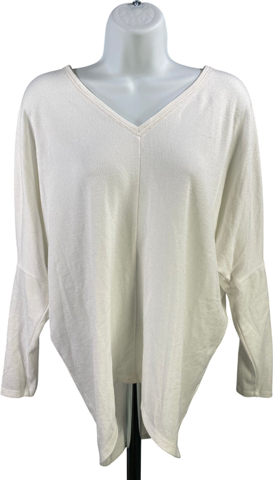 White House Black Market Women’s White Long Sleeve V-Neck Shirt - XS