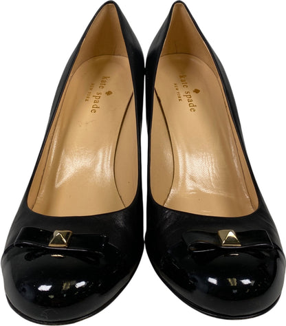 Kate Spade Women’s Black Leather Kandid Wedge Heels - 8