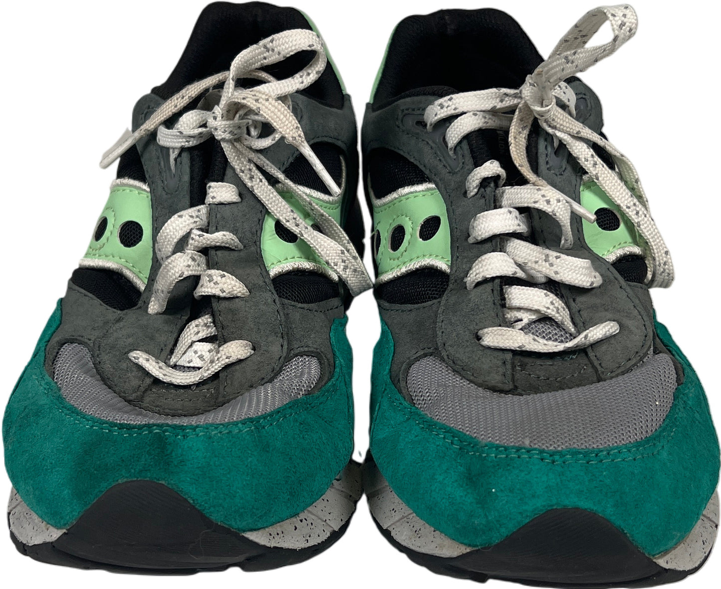 Saucony Unisex Gray/Green Shadow 600 Mercury Lace Up Athletic Sneakers - 10.5