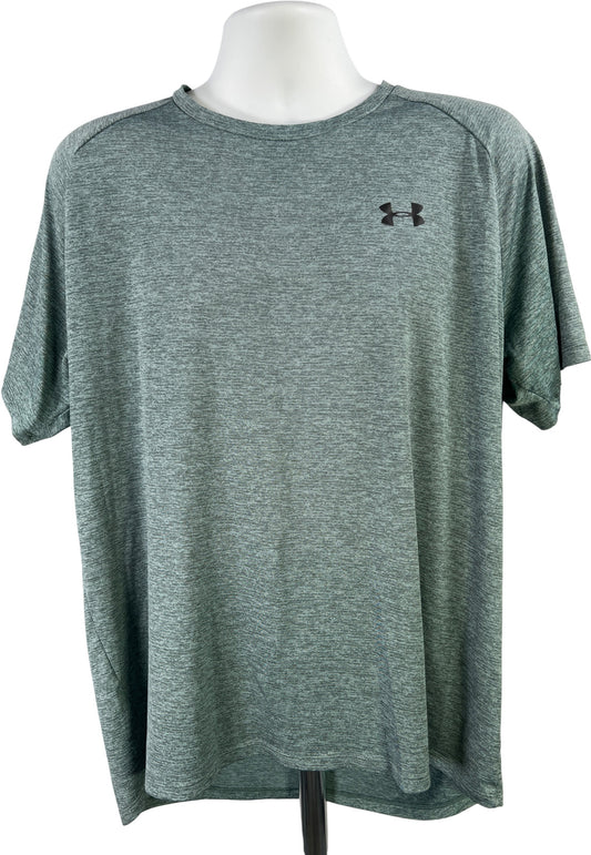 Under Armour Men’s Green Heather Short Sleeve HeatGear Athletic Tech T-Shirt -XL