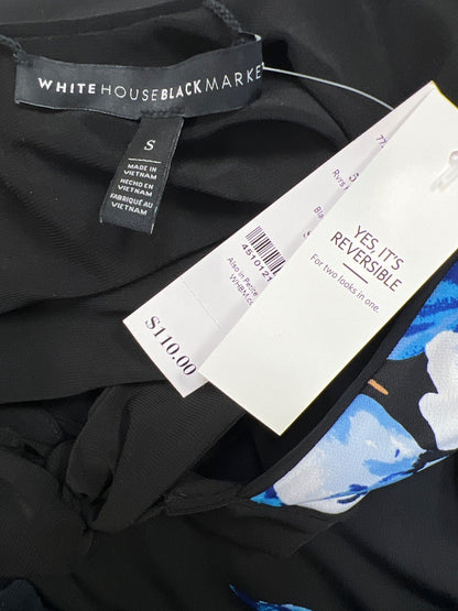 White House Black Market Women’s Black Floral Halter Neck Chemise Dress - S