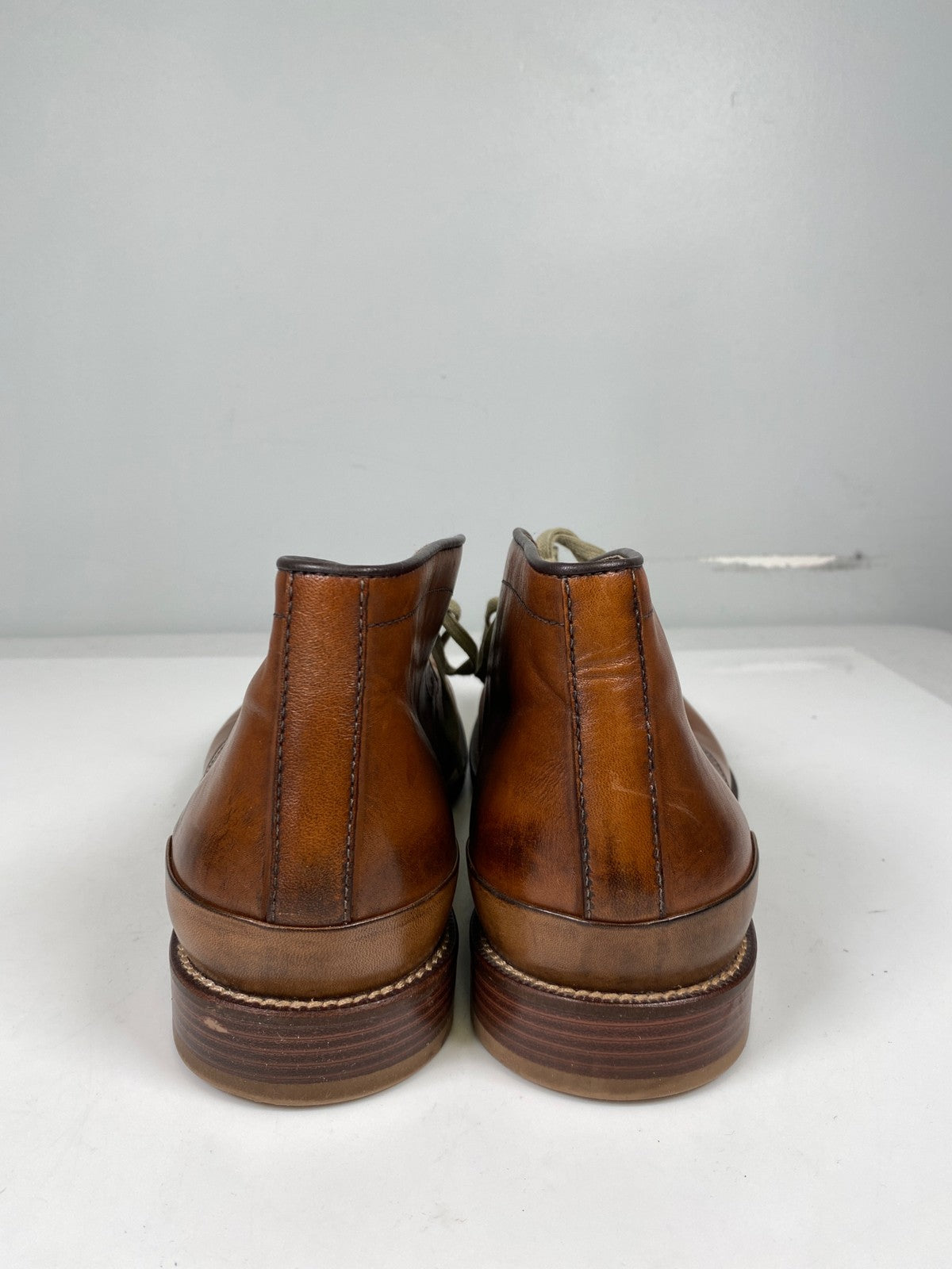 Johnston and Murphy Men’s Brown Leather Lace Up. Dress Chucka Boots - 10