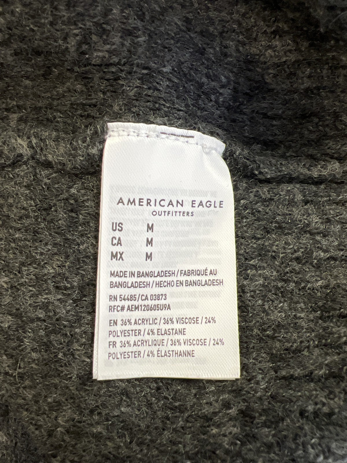 American Eagle Women’s Gray Lace Up Long Sleeve Sweater - M