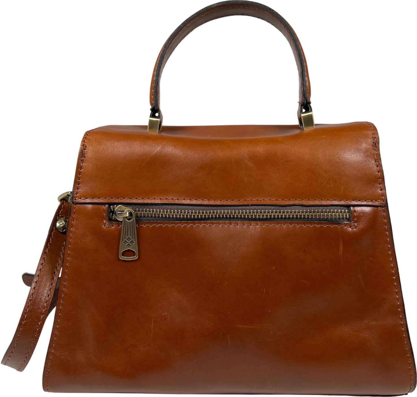 Patricia Nash Women’s Cognac Brown Leather Chauny Satchel Purse