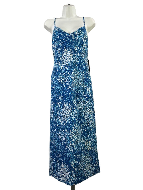 Lulu's Women's Blue Sleeveless Strappy Back Midi Dress - L