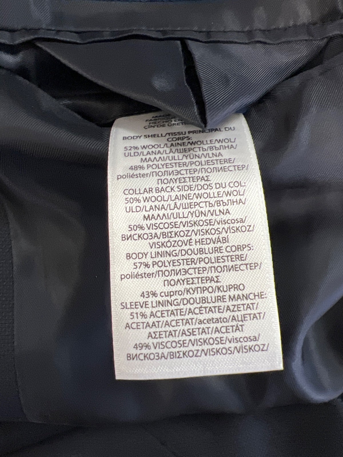 Polo Ralph Lauren Men’s Blue Wool Blend 2 Button Blazer Jacket - 44L