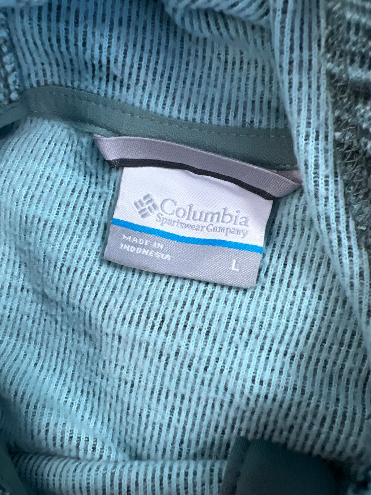 Columbia Women’s Blue Heathered Long Sleeve Full Zip Hooded Sweatshirt - L