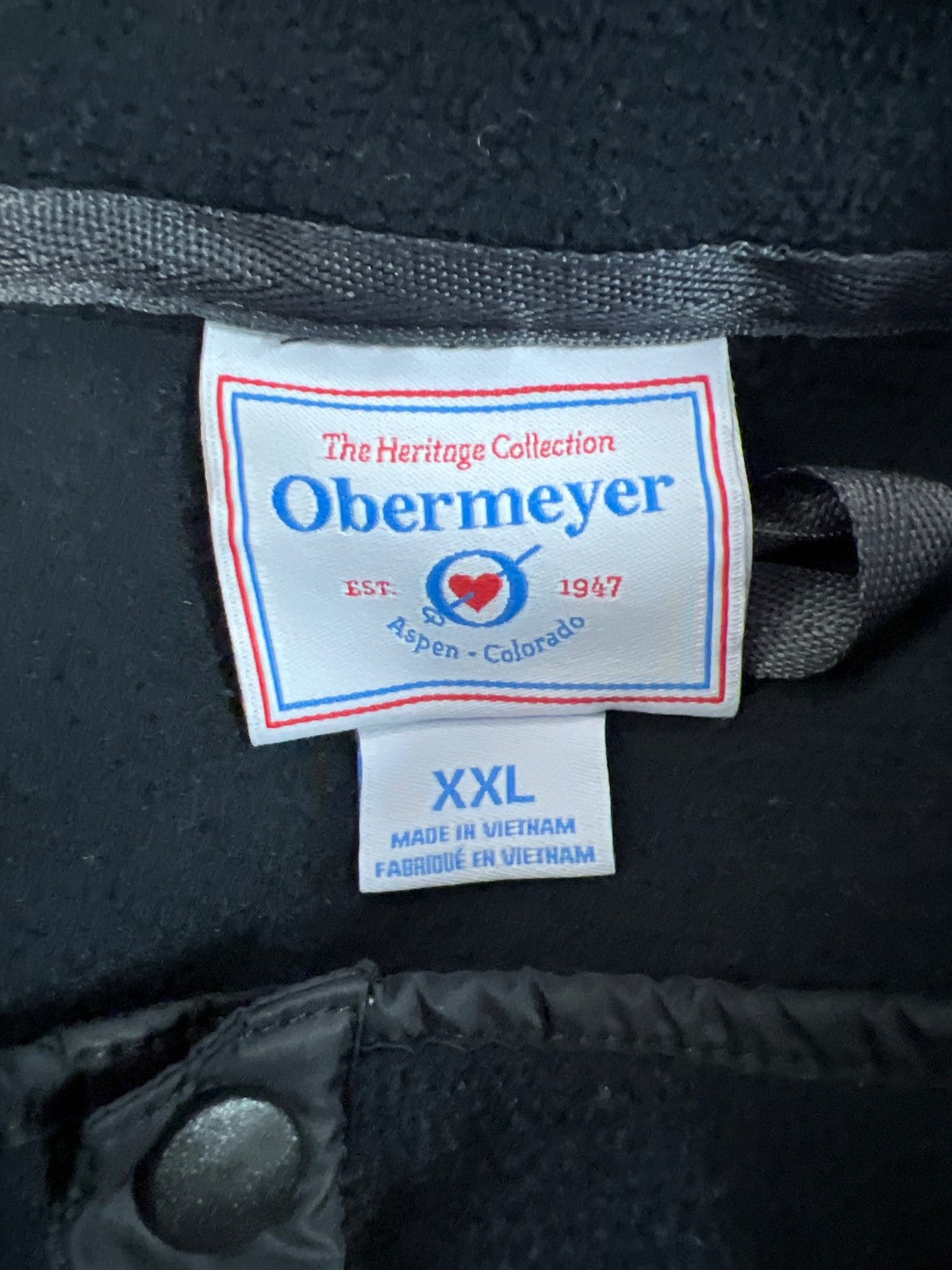 Obermeyer Men’s Black Long Sleeve Snap Button Pullover Fleece Jacket - XXL