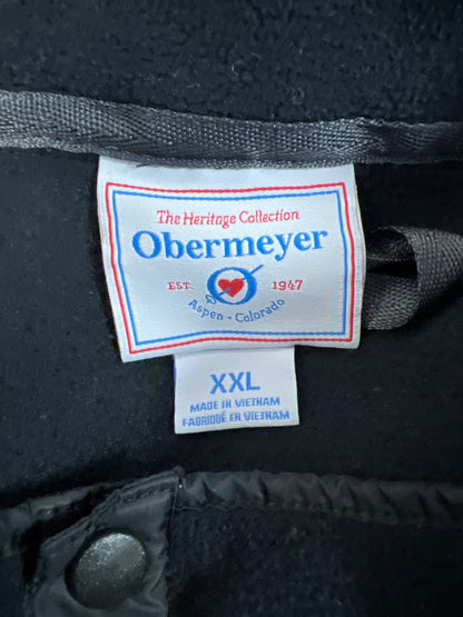 Obermeyer Men’s Black Long Sleeve Snap Button Pullover Fleece Jacket - XXL