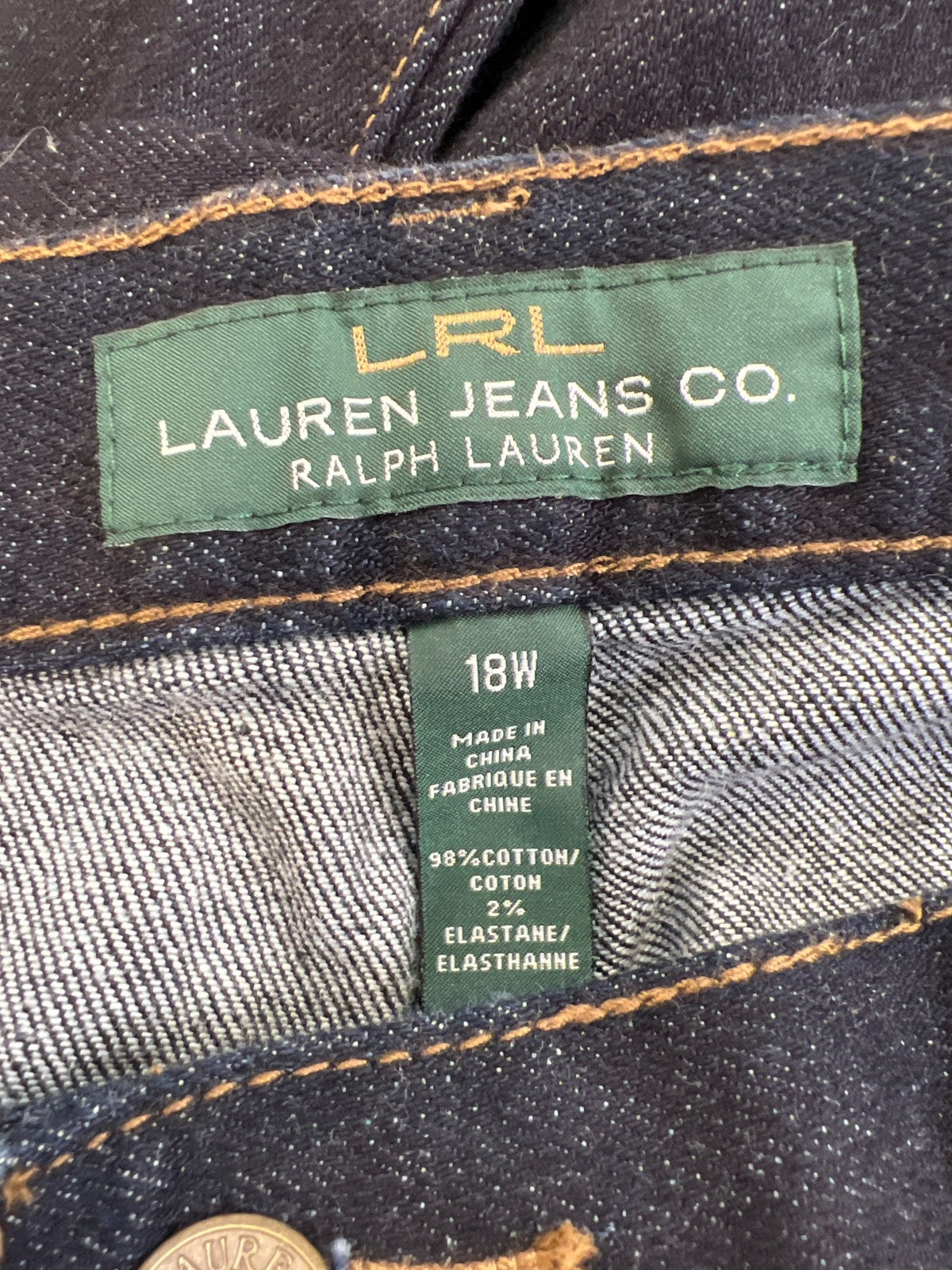 Lauren Ralph Lauren Women’s Dark Wash Classic Straight Denim Jeans - 18W