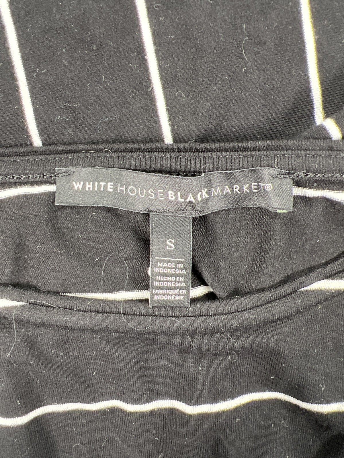 White House Black Market Women’s Black Stripe Knit Short Shift Dress - S