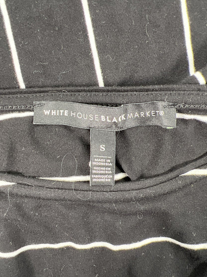 White House Black Market Women’s Black Stripe Knit Short Shift Dress - S