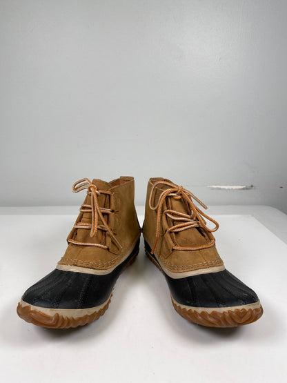 Sorel Women’s Tan Suede Out N About Suede Waterproof Lace Up Duck Boots - 7.5