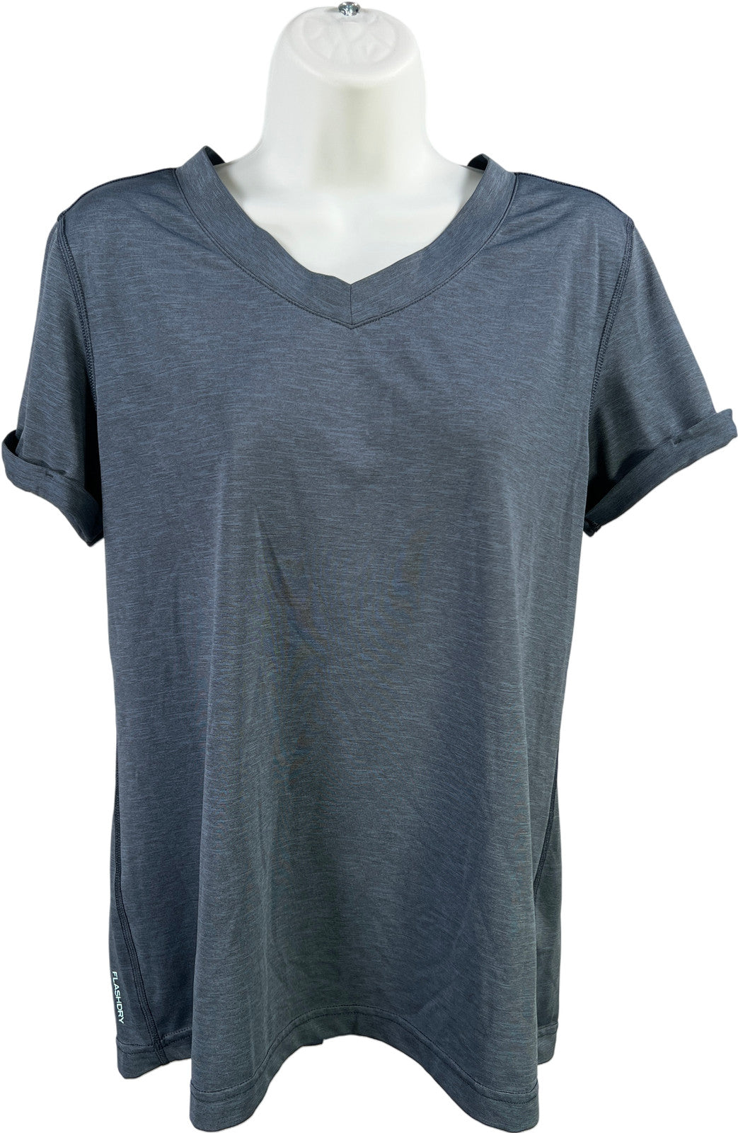 The North Face Women’s Blue FlashDry Short Sleeve V-Neck Athletic Shirt - L