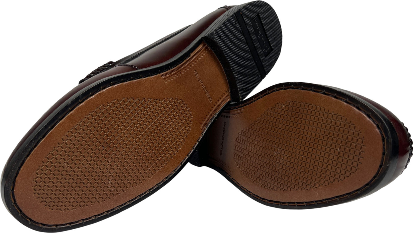 French Shriner Men’s Brown/Red Leather Arlington Penny Loafer - 11