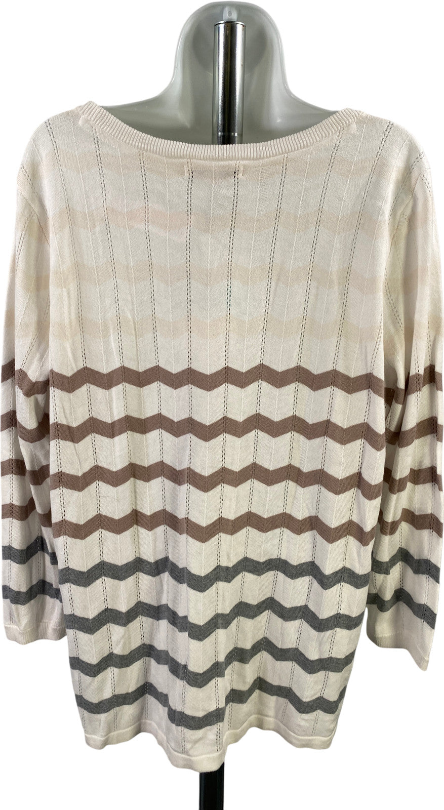 41 Hawthorn Women’s White Thin Knit Irene Pointelle Sweater -XXL