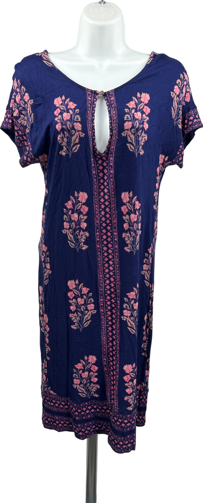Lucky Brand Women’s Navy Blue Floral Short Sleever Shift Dress - XS