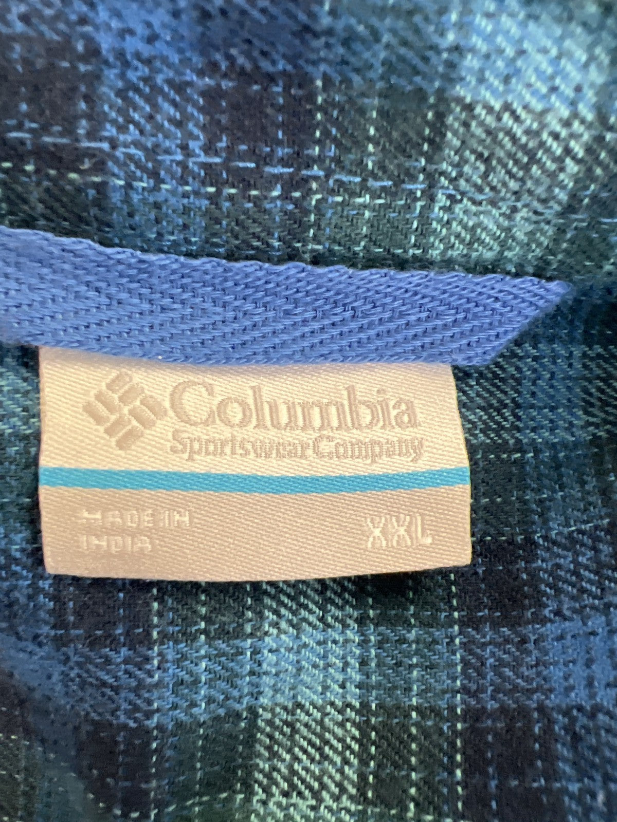 Columbia Men’s Blue Plaid Long Sleeve Button Up Flannel Shirt - XXL