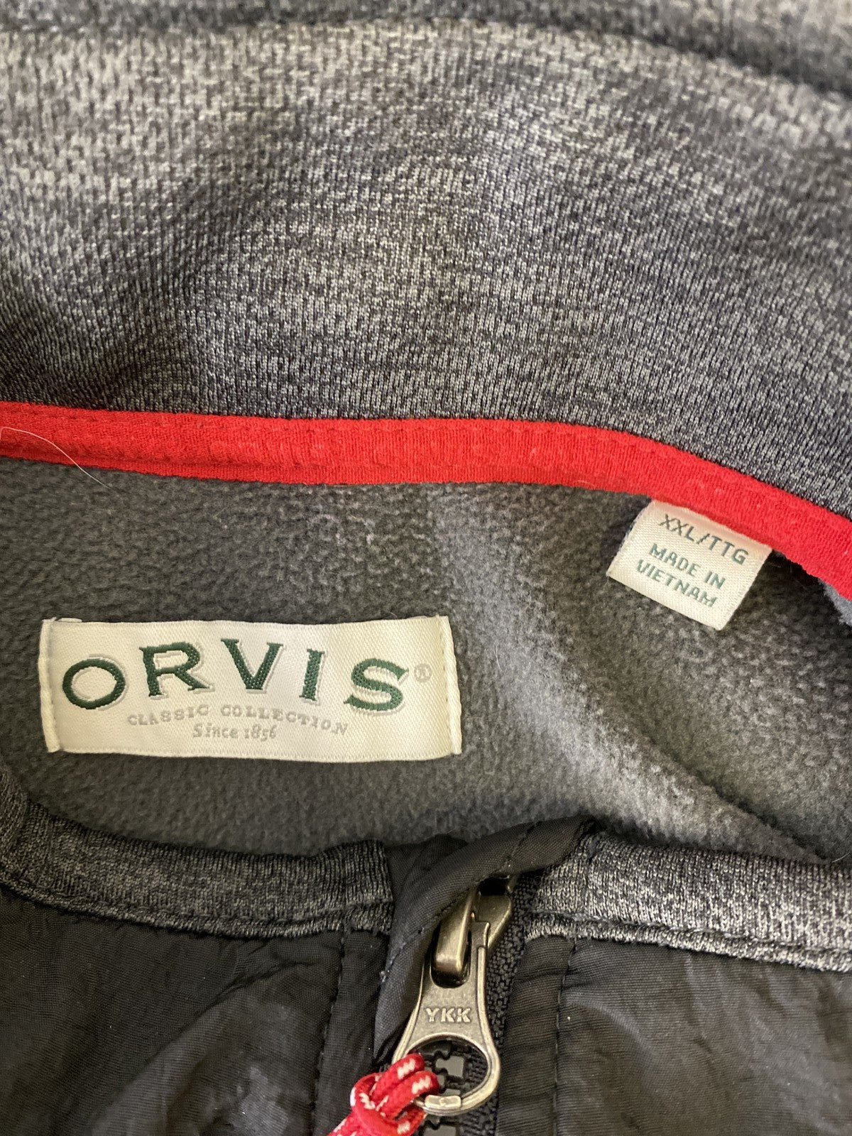 Orvis Men’s Gray Long Sleeve Fleece Lined Full Zip Jacket - XXL