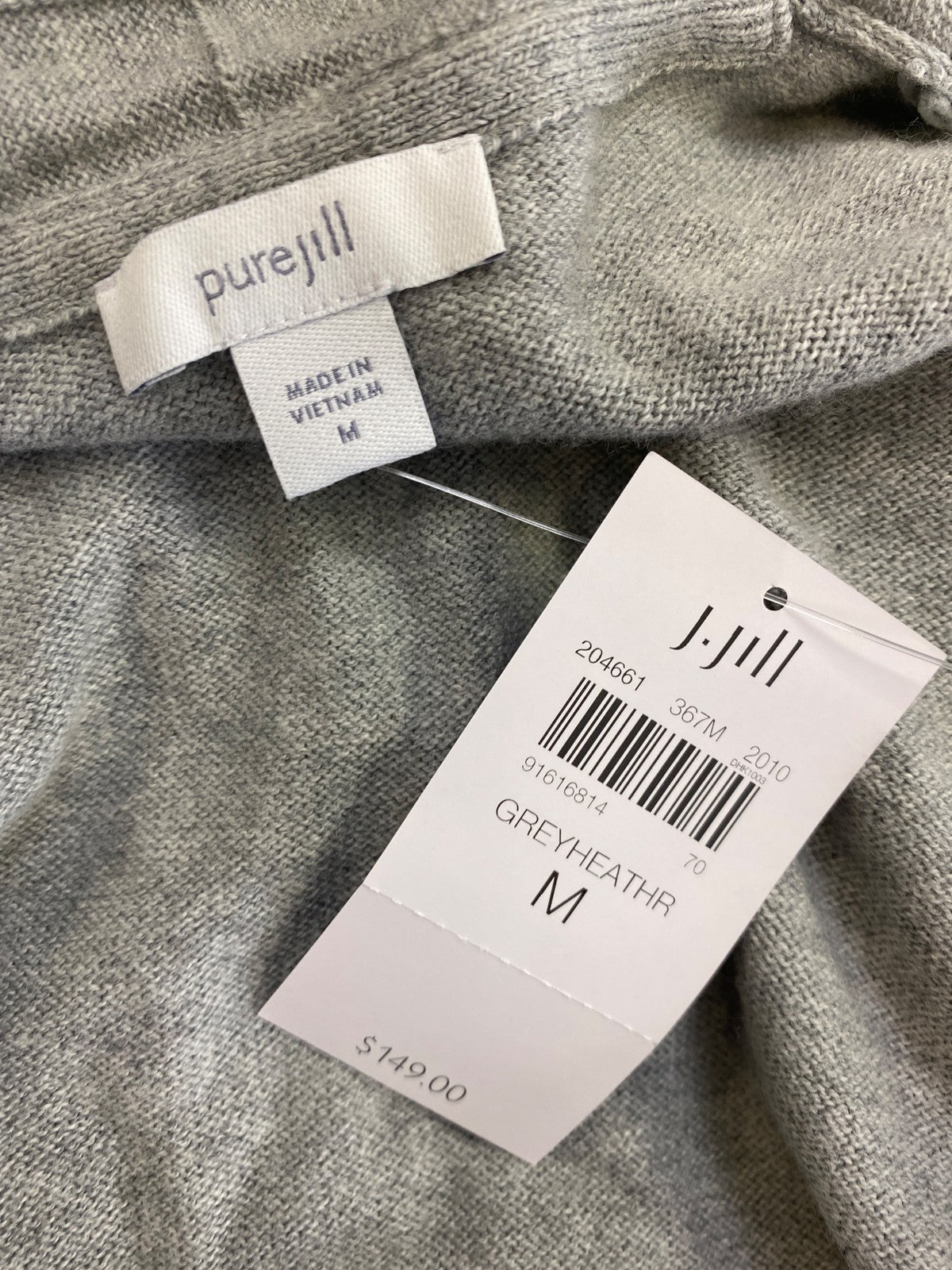 J.Jill Women’s Gray Heather Long Sleeve Open Front Cardigan Sweater - M