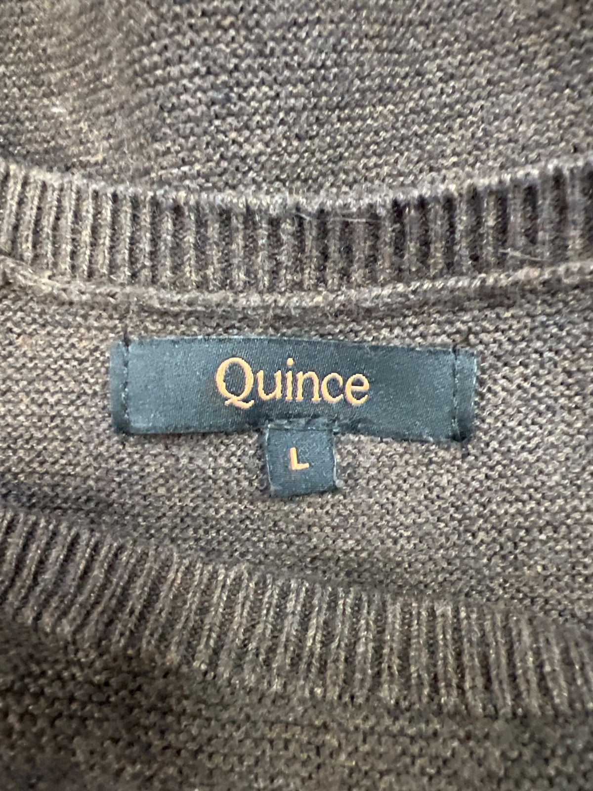 Quince Women’s Brown Short Sleeve Knit Sweater - L