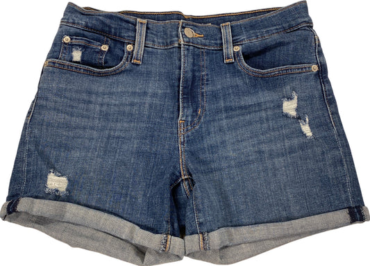 Levis Women’s Medium Wash Mid Length Denim Shorts - 28