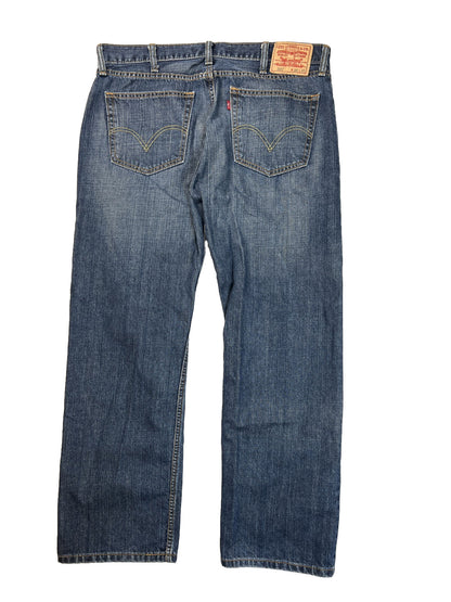 Levi's Men's Dark Wash 505 Regular Fit Straight Leg Jeans - 38x30