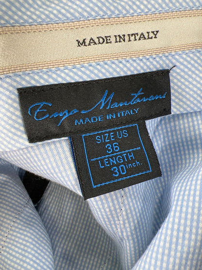 Enzo Mantovani Men’s Black Wool/Cashmere Blend Dress Pants - 36X30