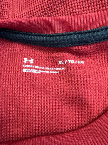 Under Armour Men’s Red Loose Fit Waffle Knit Long Sleeve Shirt - XL