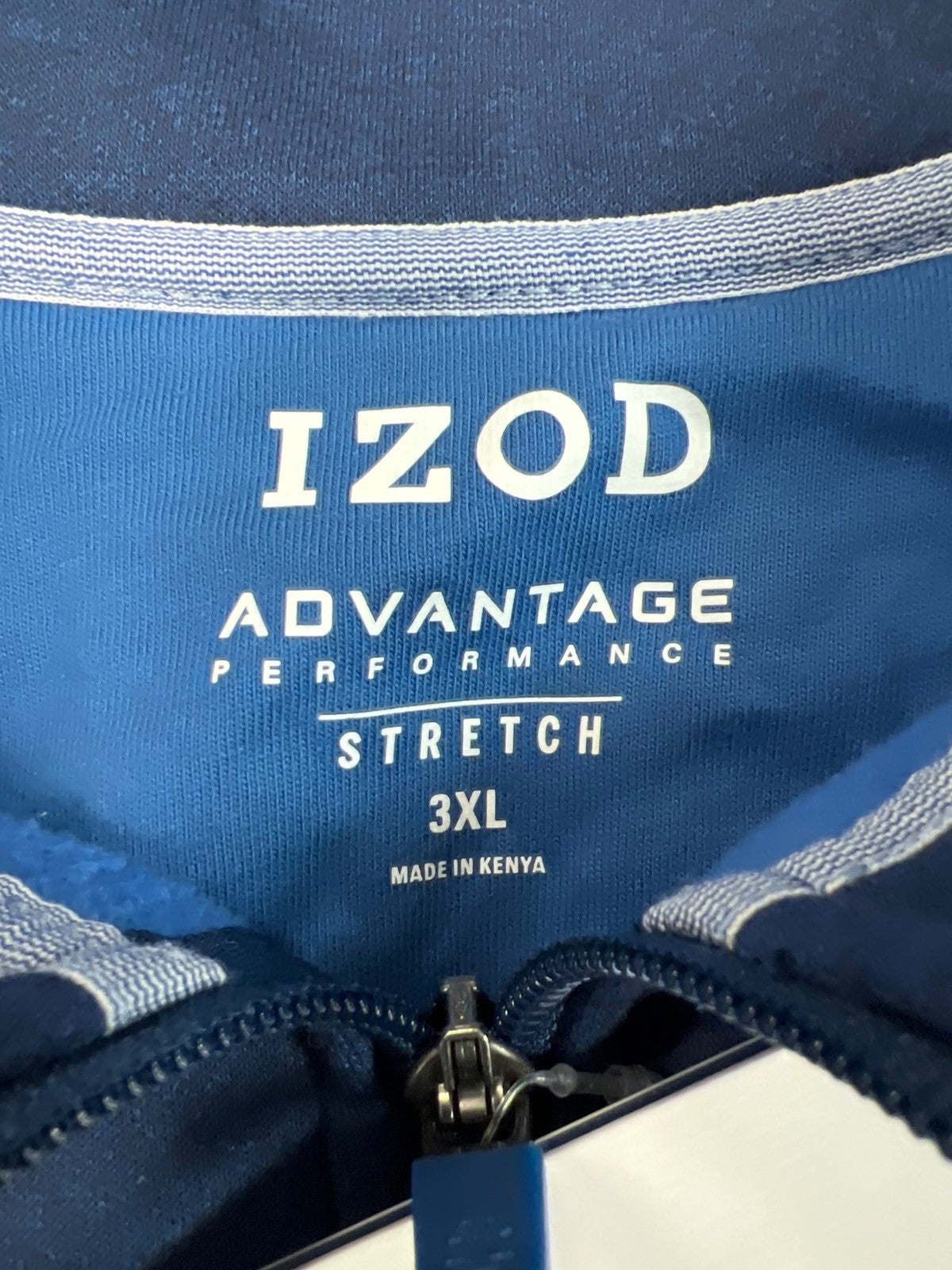 Izod Men’s Blue Advantage Performance Stretch 1/4 Zip Pullover Sweater - 3XL