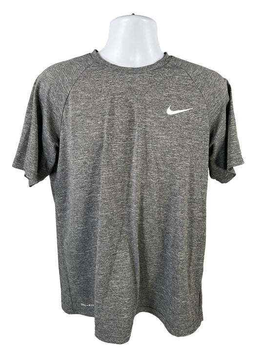 Nike Camiseta deportiva de natación de manga corta Dri-Fit gris para hombre - L