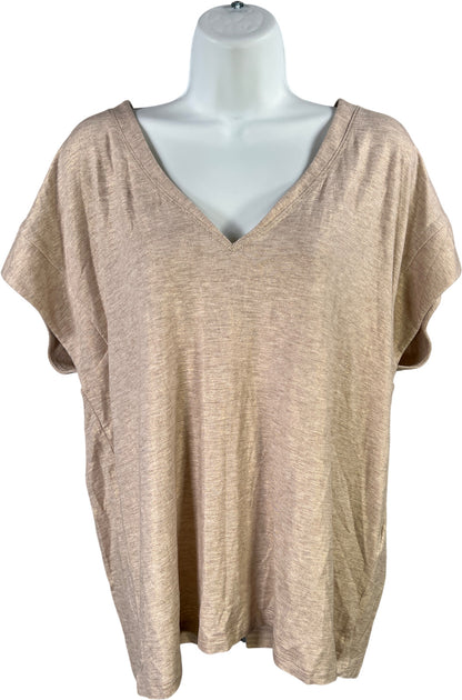 White House Black Market Women’s Beige Glamgetter Short Sleeve T-Shirt- L