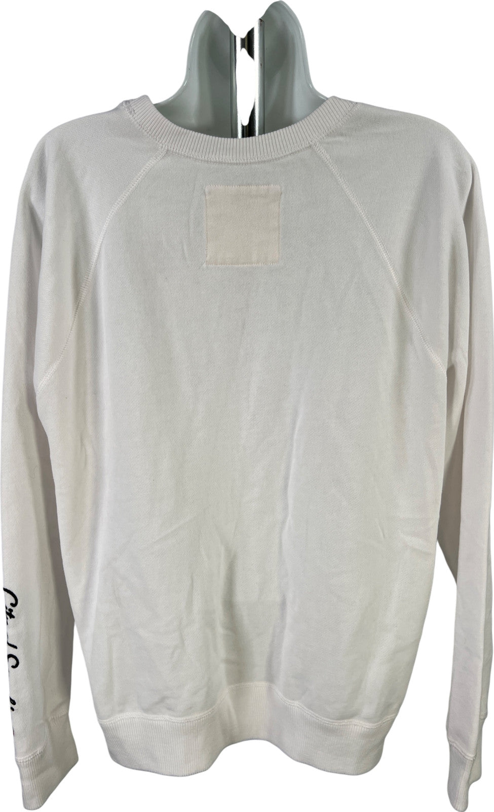 Hollister Women’s White Embroidered Long Sleeve Crewneck Sweatshirt - L