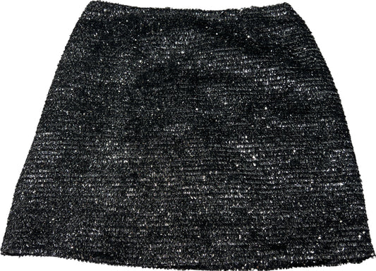 Hutch Anthropologie Women’s Silver Metallic Textured Straight Skirt - M
