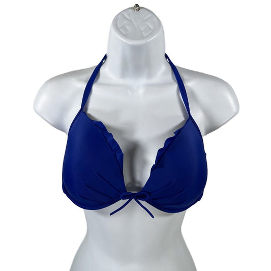 Victoria's Secret Women's Blue Ruffle Accent Bikini Top - 36C