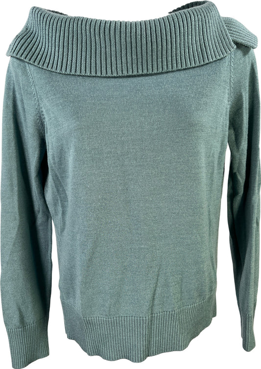 Ann Taylor Women’s Blue Long Sleeve Cowl Neck Sweater - M Petite