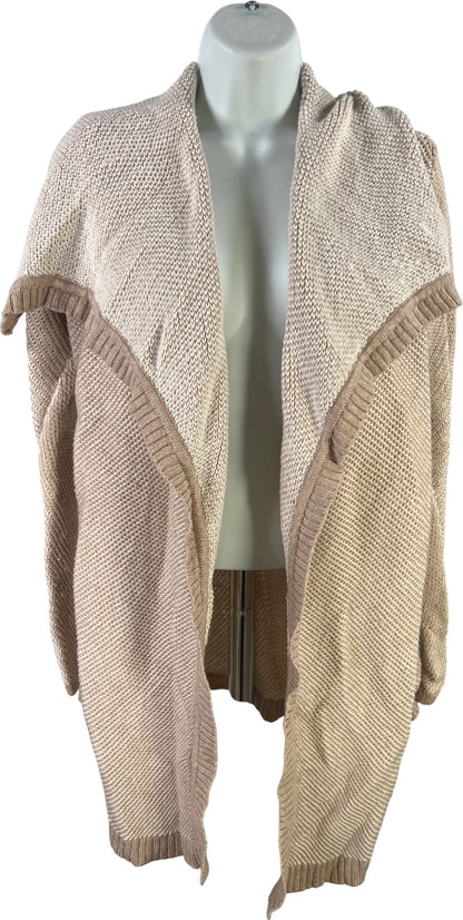 Ann Taylor Women’s Beige Long Sleeve Pocket Front Cardigan Sweater - M