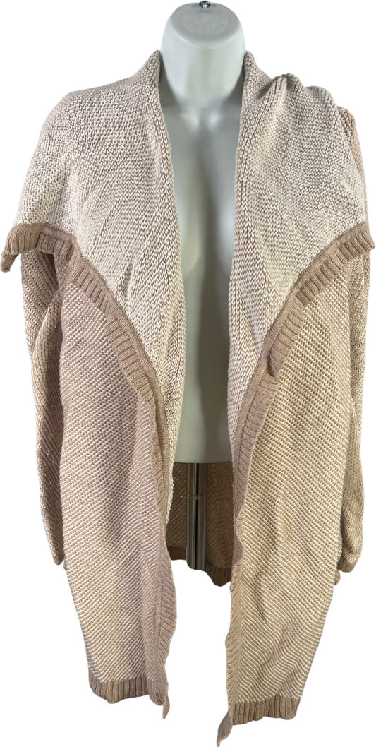 Ann Taylor Women’s Beige Long Sleeve Pocket Front Cardigan Sweater - M