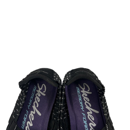 Skechers Women's Black Stretch Weave Slip On Walking Shoes - 9.5