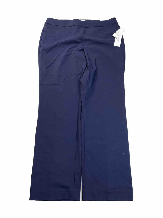 NEW Liz Claiborne Women's Blue Straight Leg Pull On Dress Pants - 14