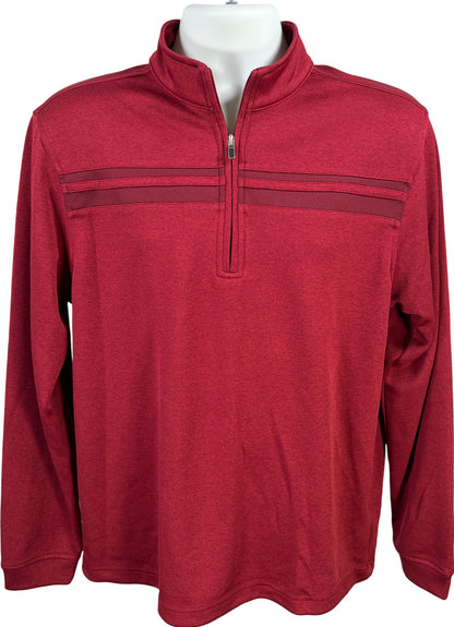 Pebble Beach Men’s Red/Burgundy Dry-Luxe Performance Pullover Shirt - M