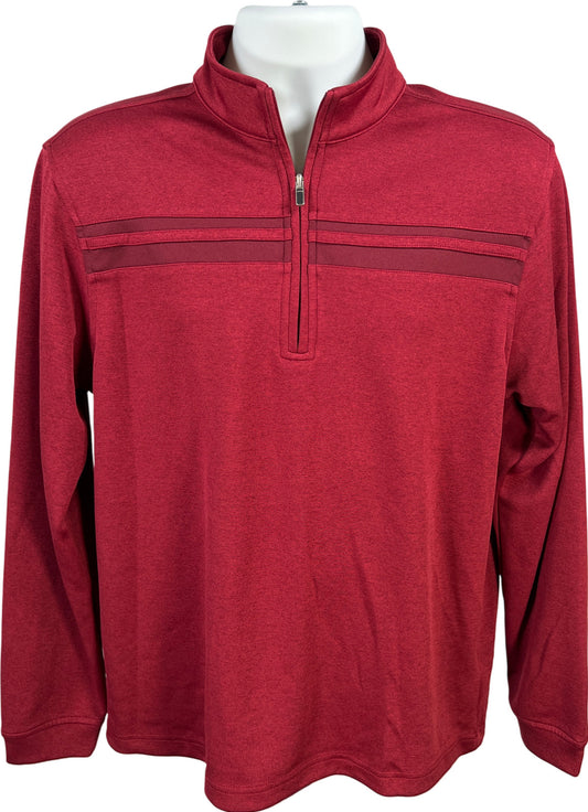 Pebble Beach Men’s Red/Burgundy Dry-Luxe Performance Pullover Shirt - M