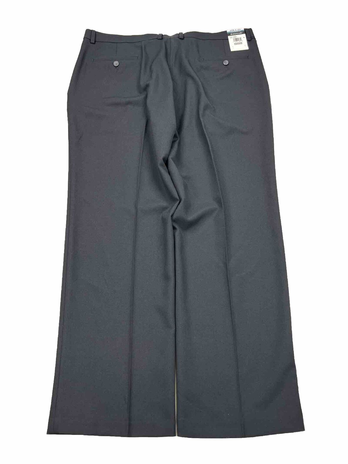 NEW Haggar Men's Black Tailored Fit Flat Front Dress Pants - 40x30