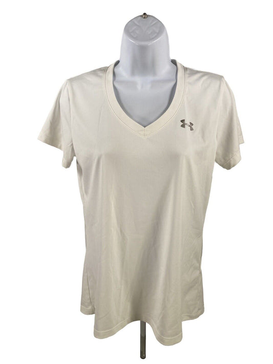 Camiseta deportiva Under Armour HeatGear de manga corta blanca para mujer - S