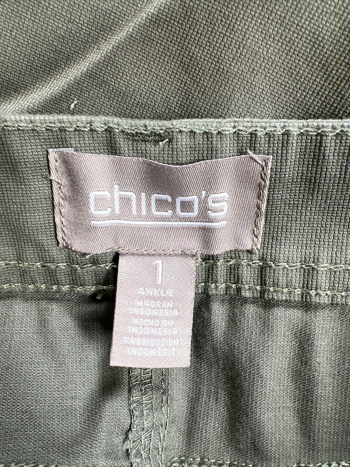 Chico's Women's Green Cargo Ankle Pants - 1/US 8