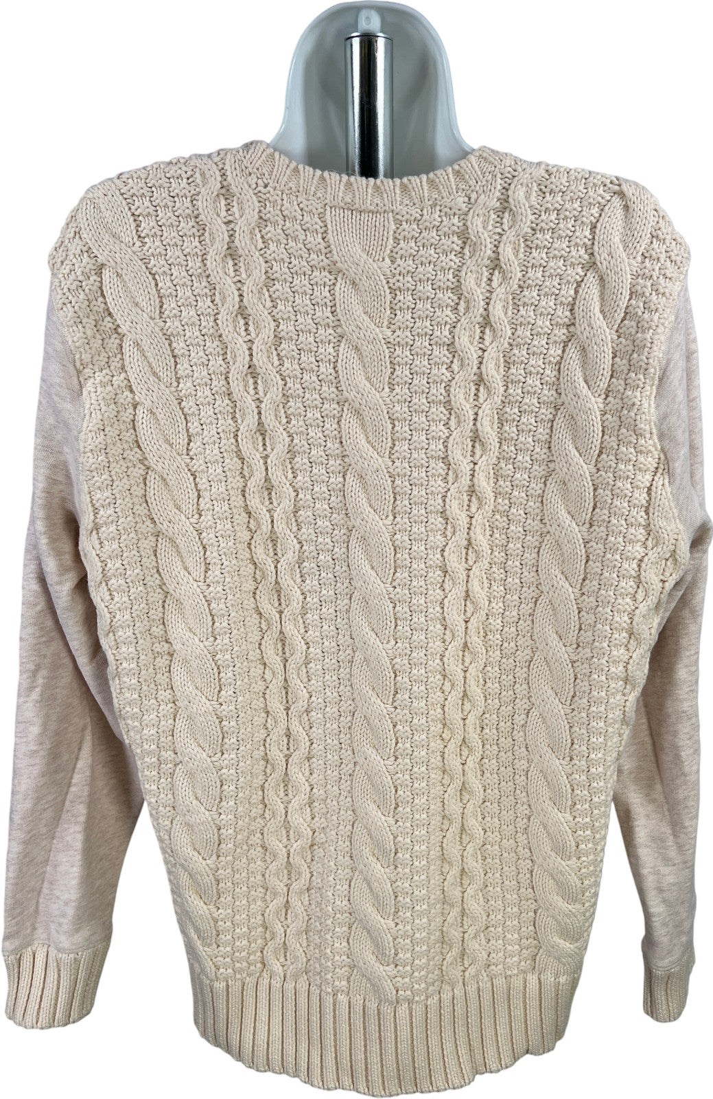 Athleta Women’s Light Pink/Ivory Cable Knit Madera Sweater Sweatshirt - M
