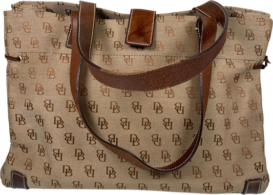 Dooney and Bourke Women’s Brown Canvas Large Tote Bag Purse