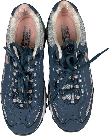 Skechers Women’s Blue D’Lites Memory Lace Up Walking Sneakers - 8.5 Wide
