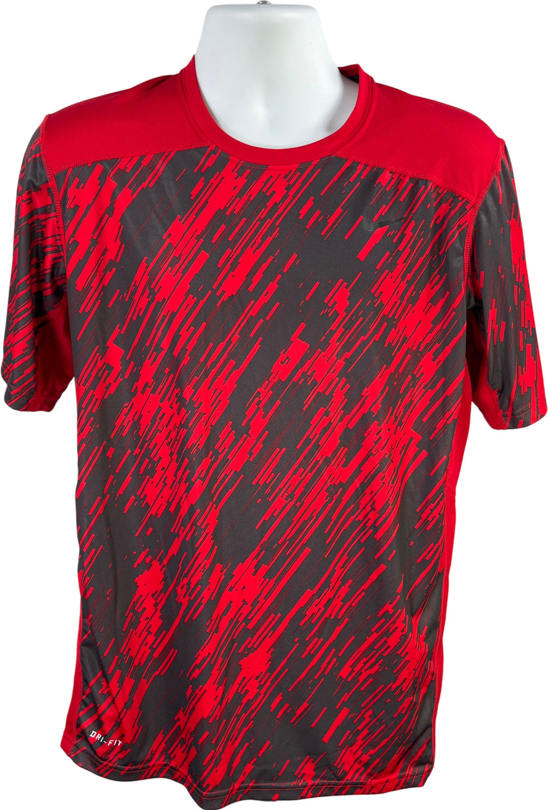 Nike Men’s Red/Gray Marbled Performance Mesh Back Athletic T-Shirt - L