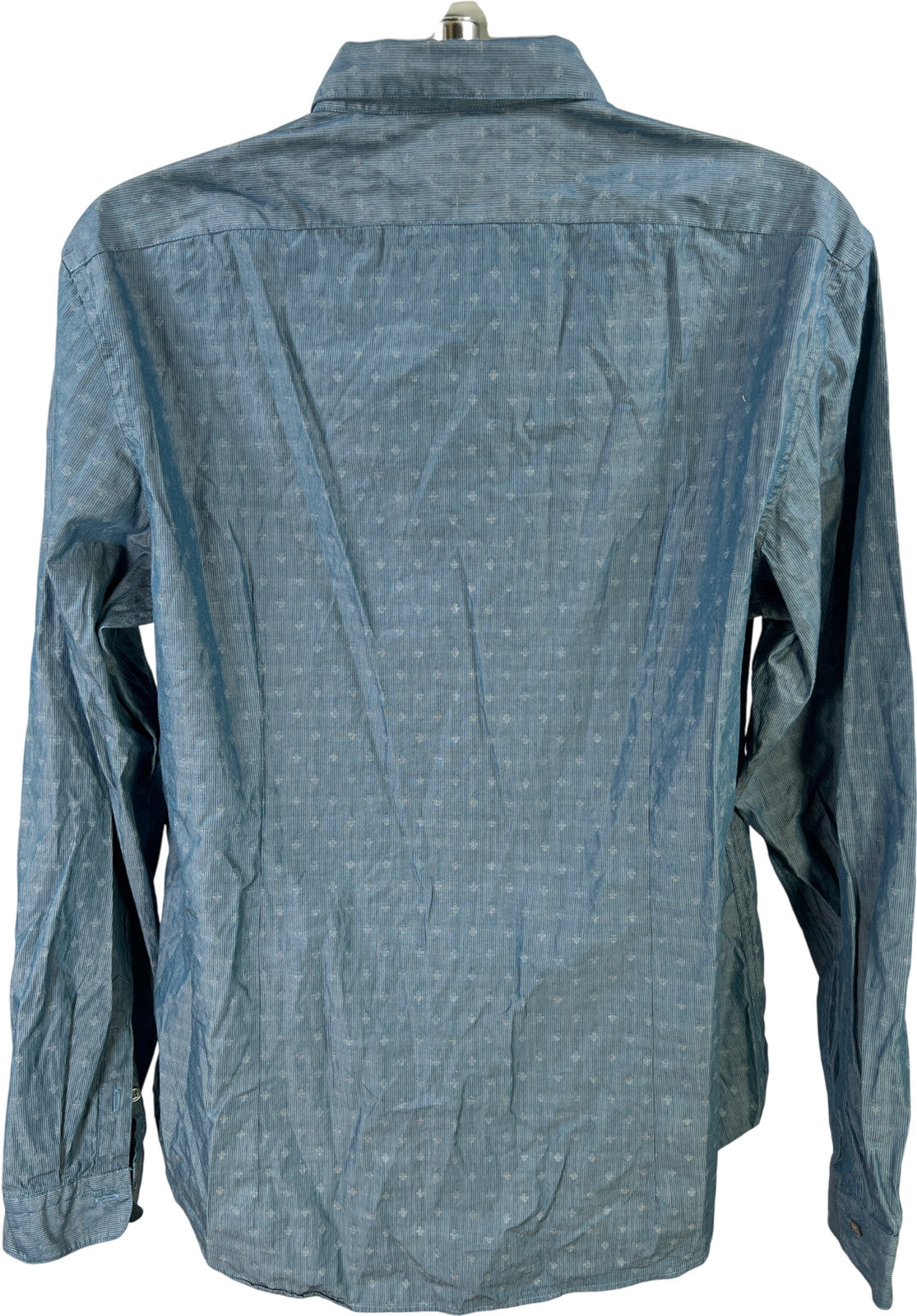 John Varvatos Men’s Blue Long Sleeve Button Up Shirt - XXL